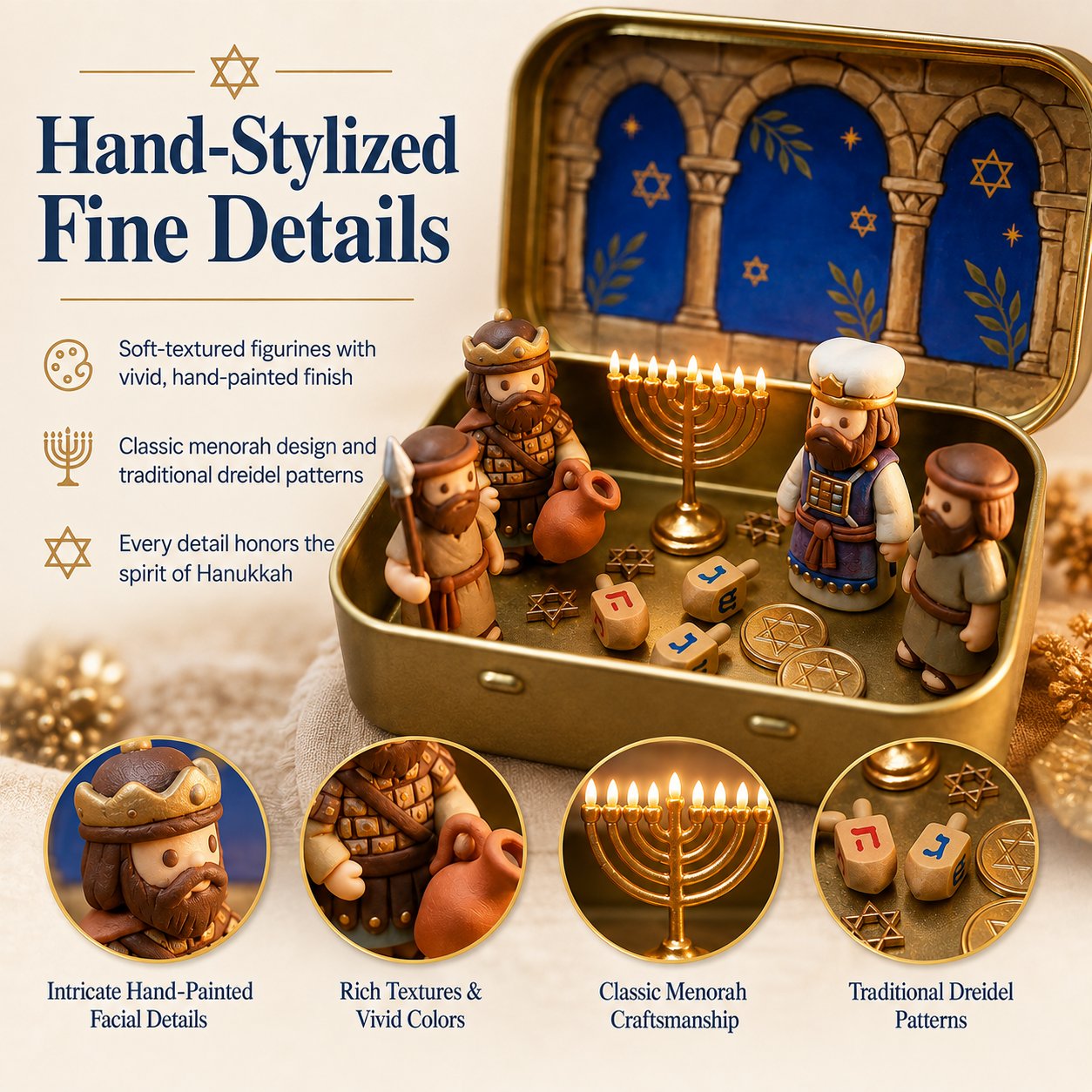 Hand-Stylized Hanukkah Details