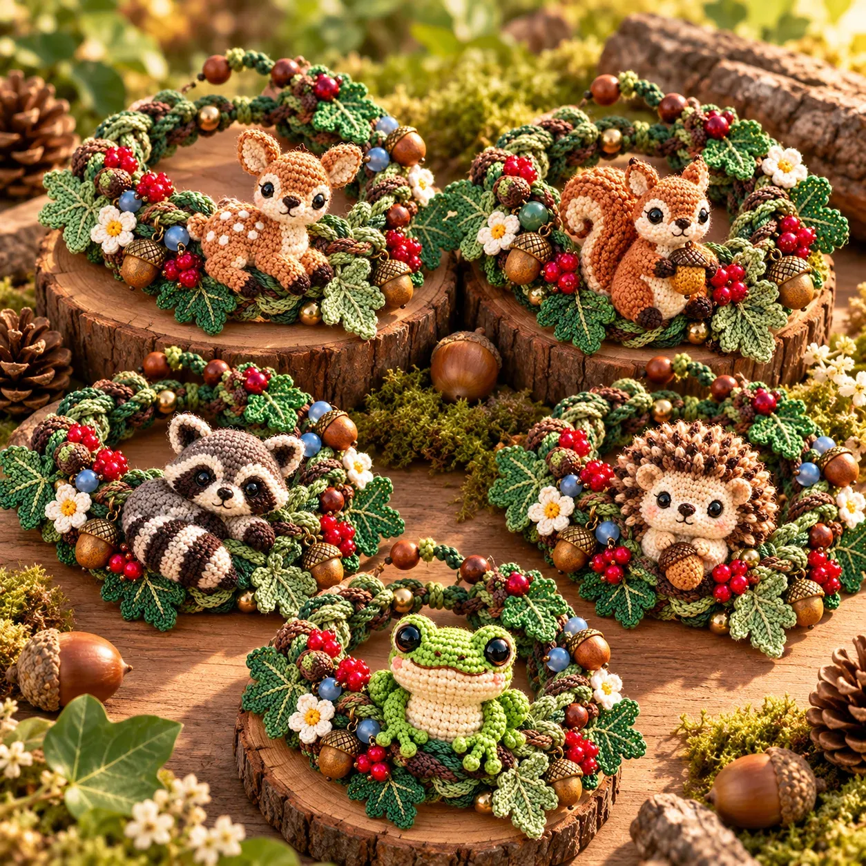 All five Woodland Wrist Friends bracelet styles