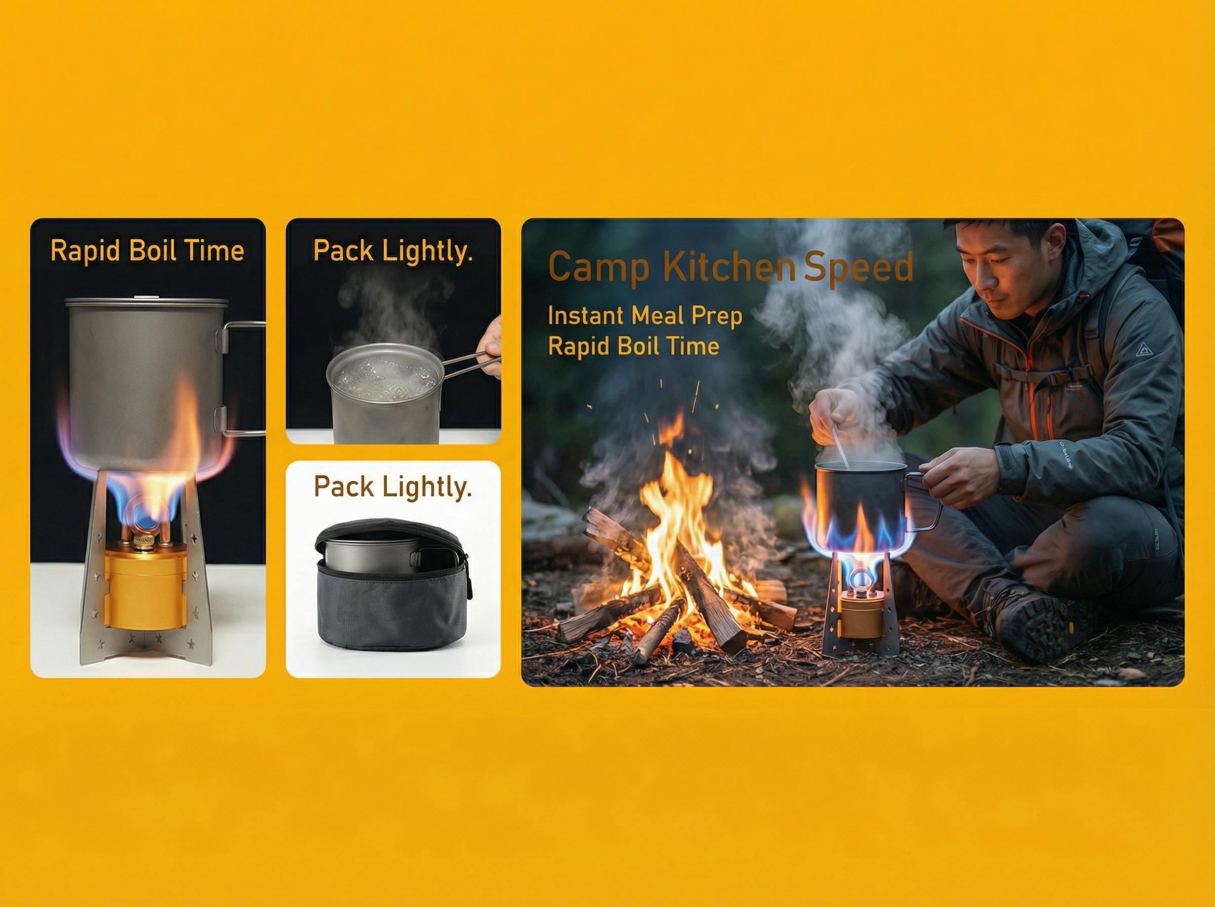 Self-Pressurized Alcohol Stove for Camping and Hiking