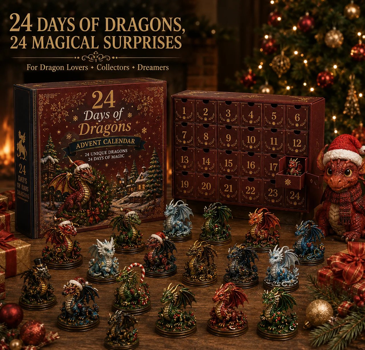 24 Days of Dragons Advent Calendar – 24 Unique Fantasy Dragons