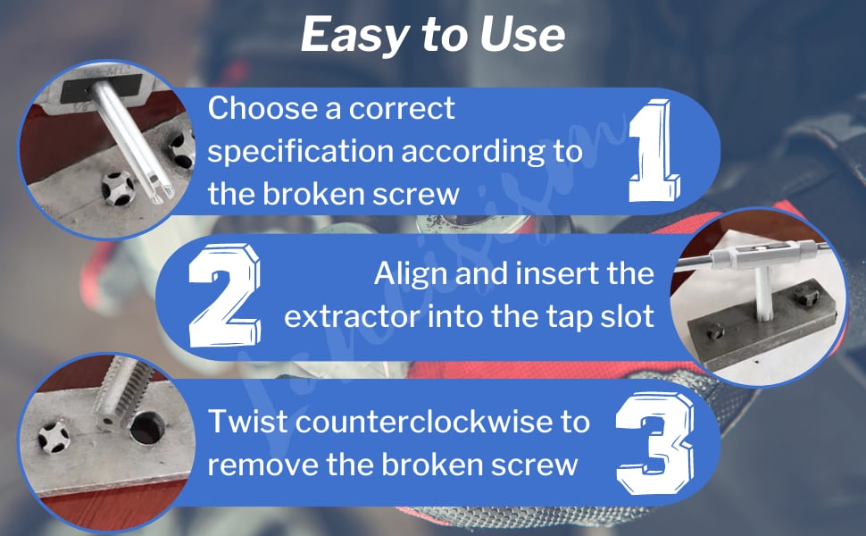 Tap Extractor, 10 Pcs Broken Head Screw Bolt Tap Removers Set