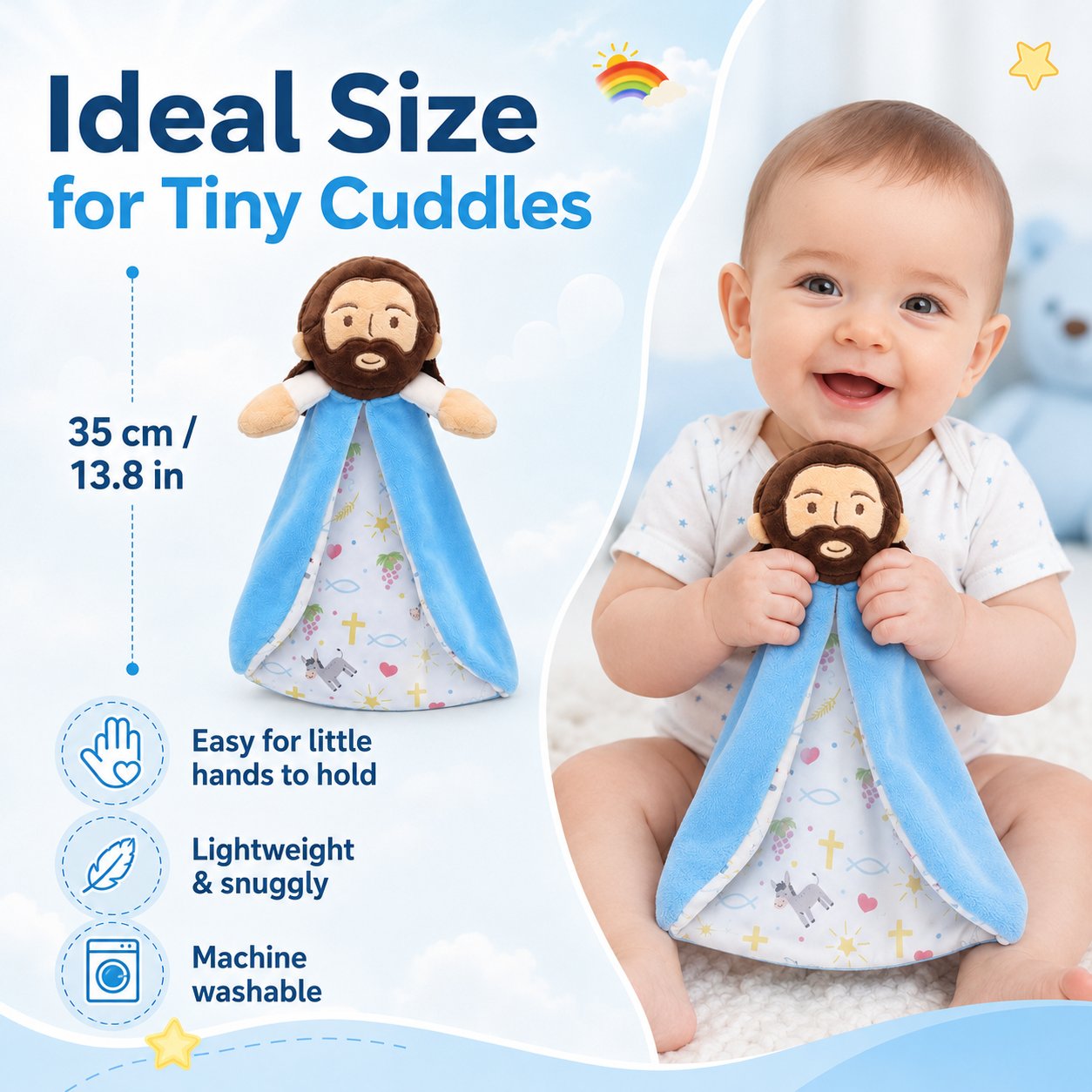 Jesus baby lovey security blanket product display