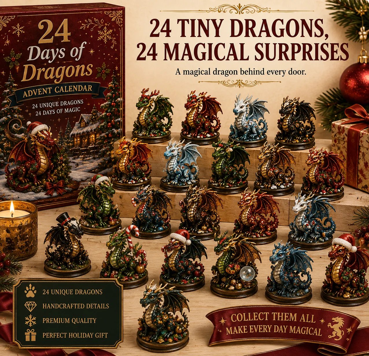 24 Days of Dragons Advent Calendar – 24 Unique Fantasy Dragons