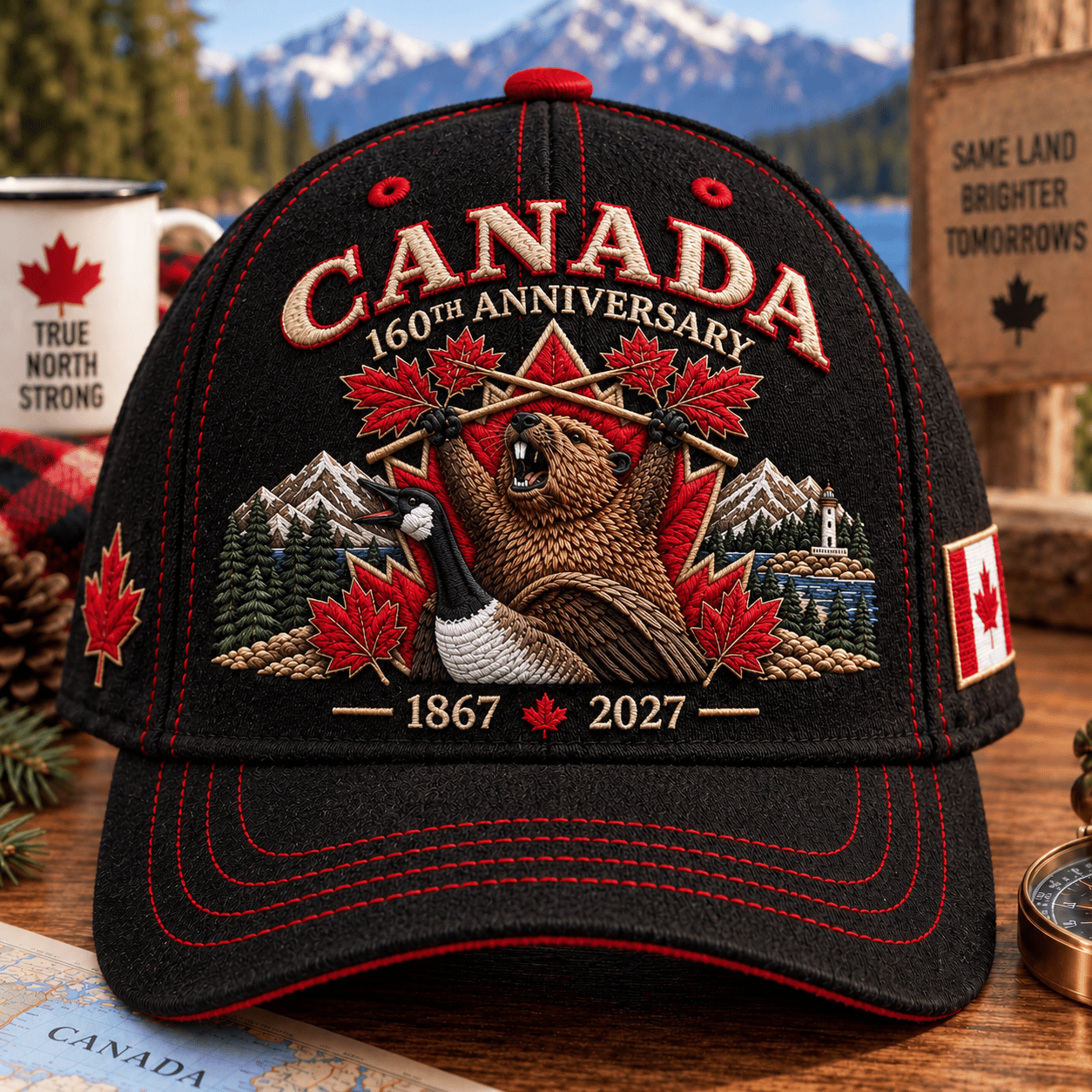 Canada anniversary cap side details