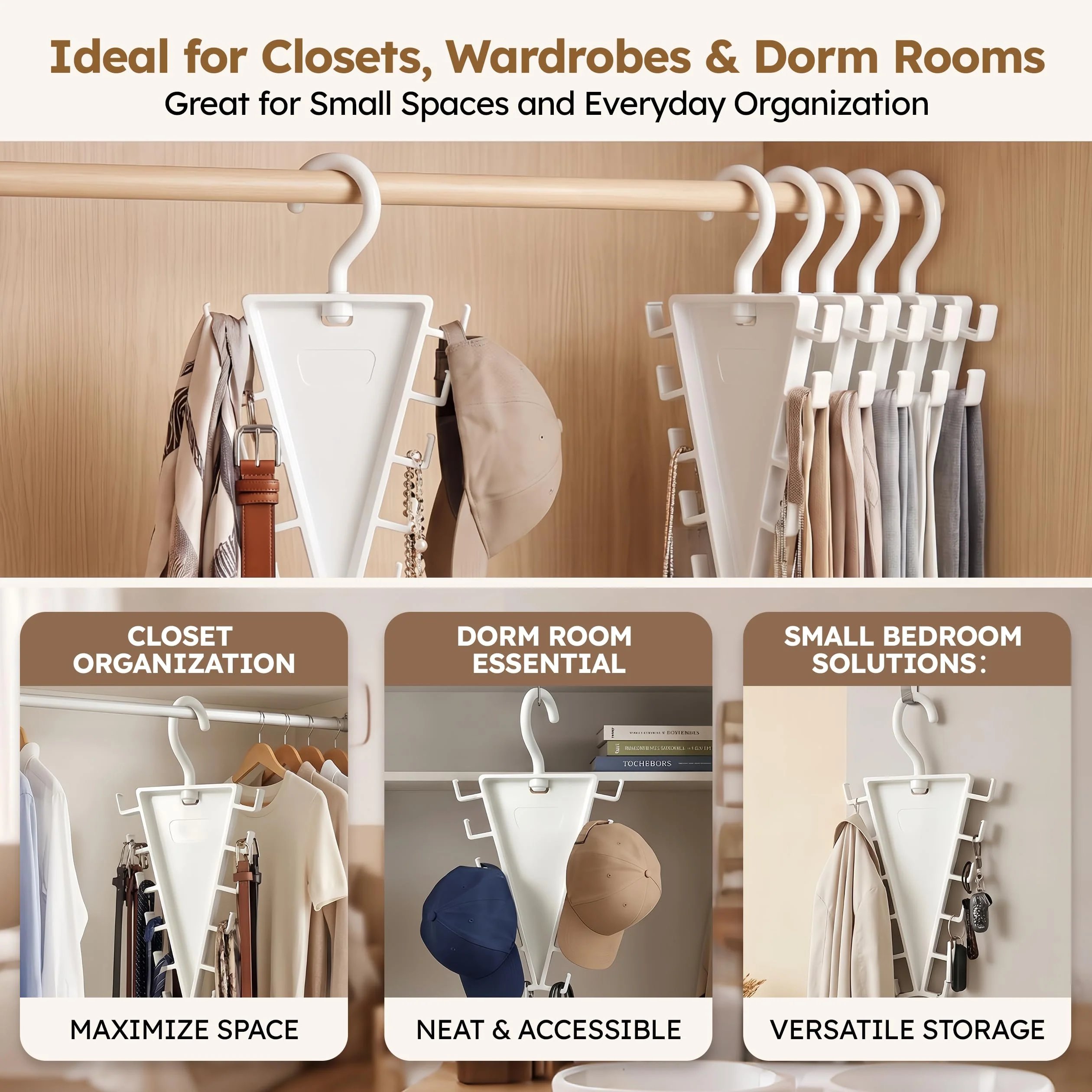 Closet organizer for closets dorm rooms and small bedrooms