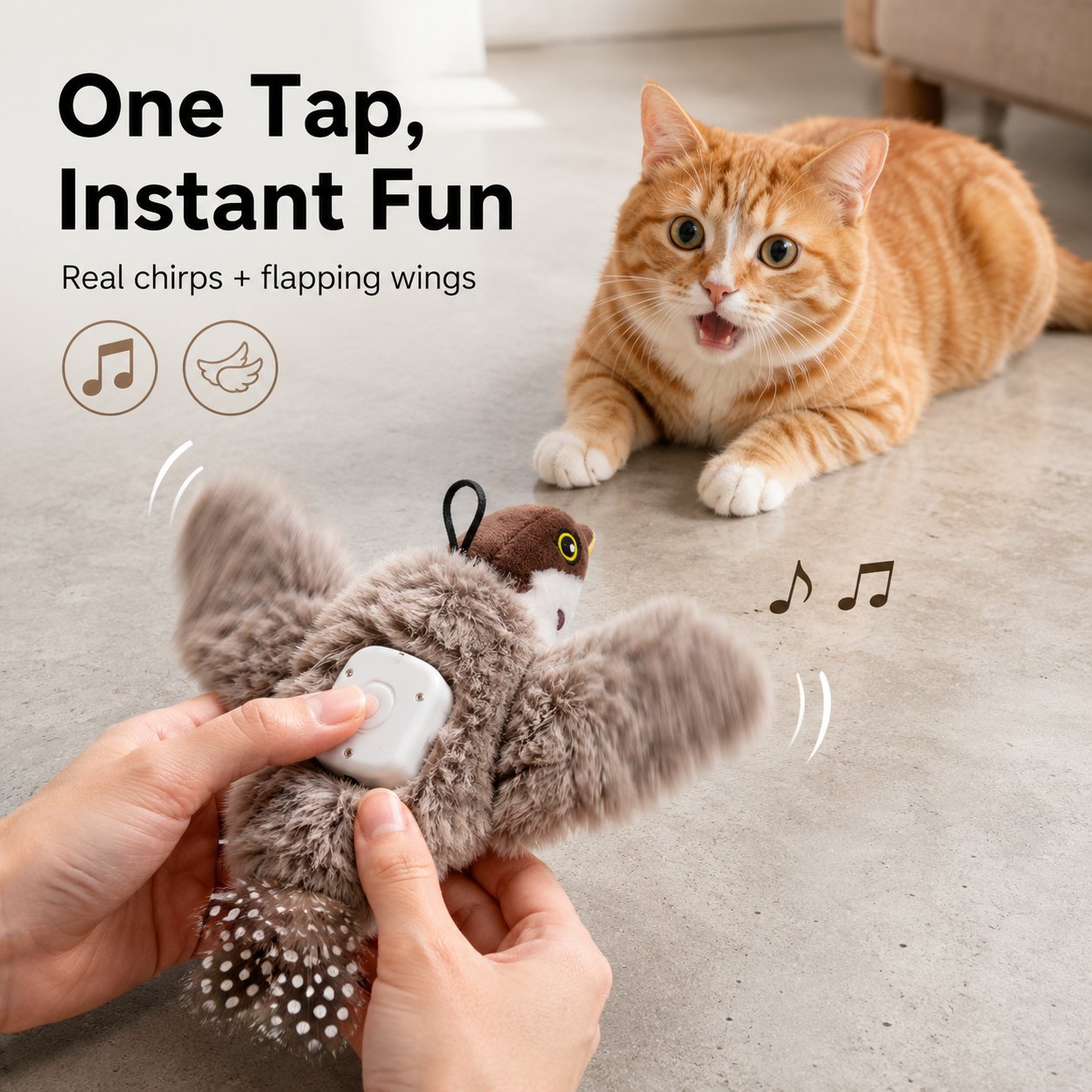Interactive bird toy product detail