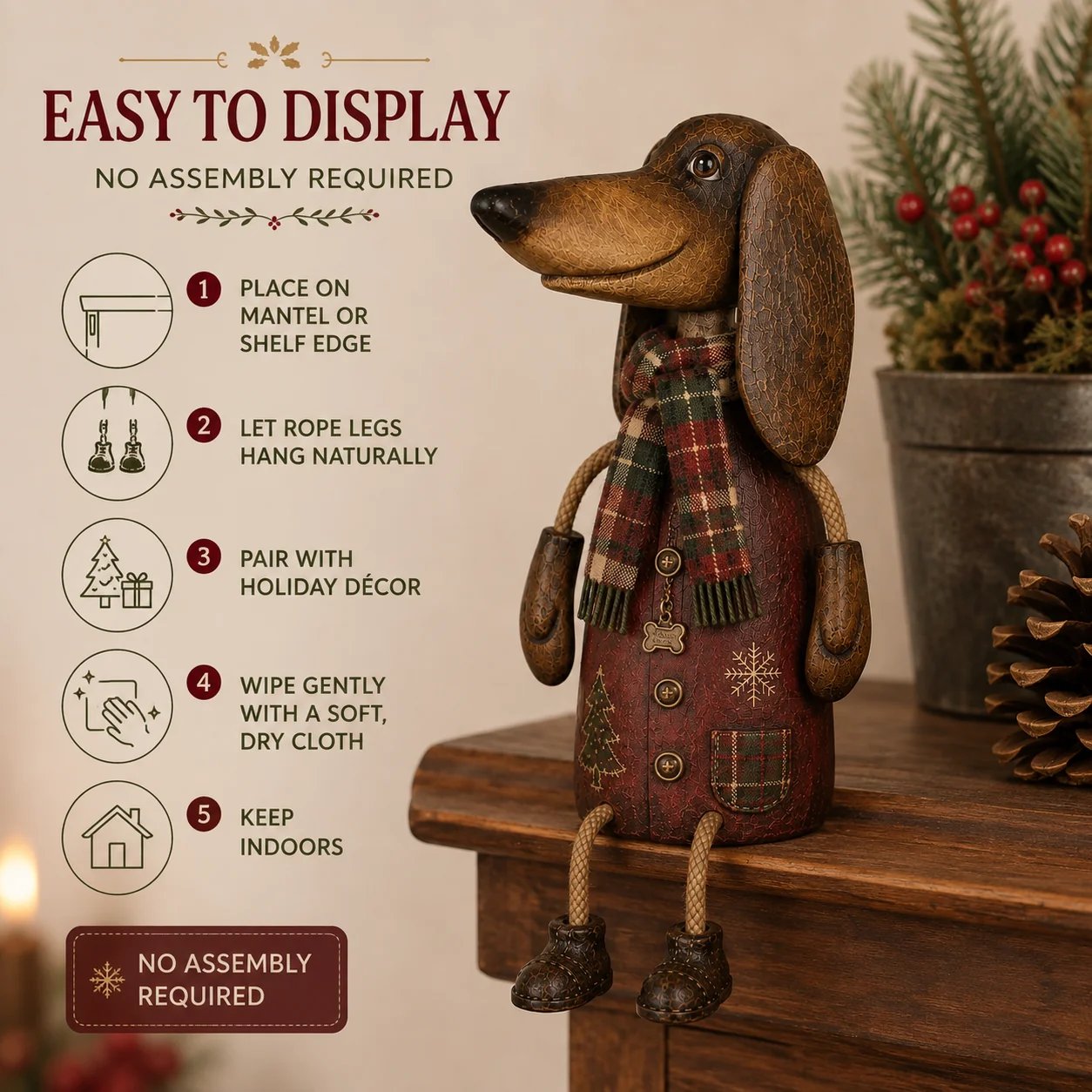Dachshund on shelf display Dachshund on shelf display